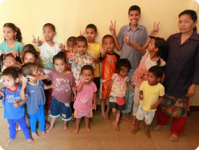 Group photo of children at Inspiration Society of Nepal.