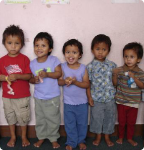 Children at the children's home in Nepal.