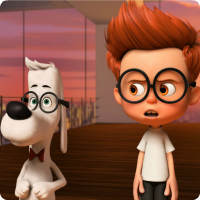 A picture of Mr. Peabody with Sherman.