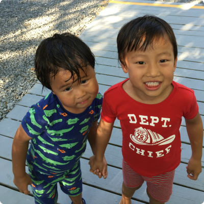 Best friends, both adopted from China.