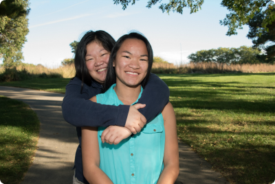 Two teens adopted from China who are now being raised like sisters.