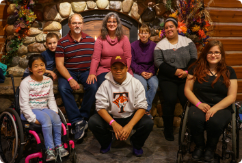 Connie and Blair with their children, many were adopted and some have special needs.