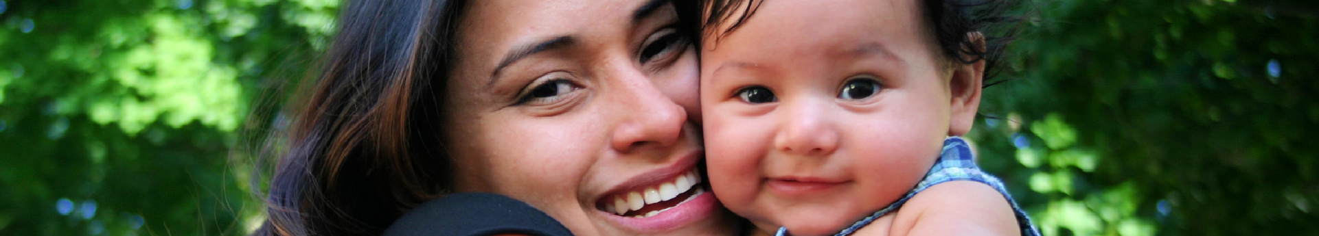 Ecuadorian mom and infant close up photo