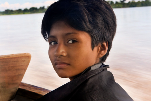 Ecuadorian boy on a boat
