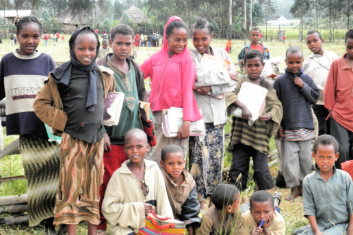 Ethiopian school children in Ottoro Ethiopia
