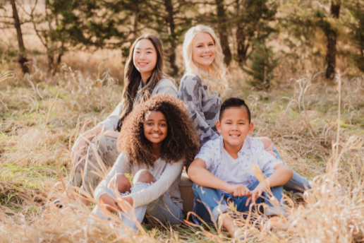 multicultural family of four siblings