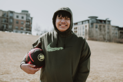 17-year-old plays sports outside