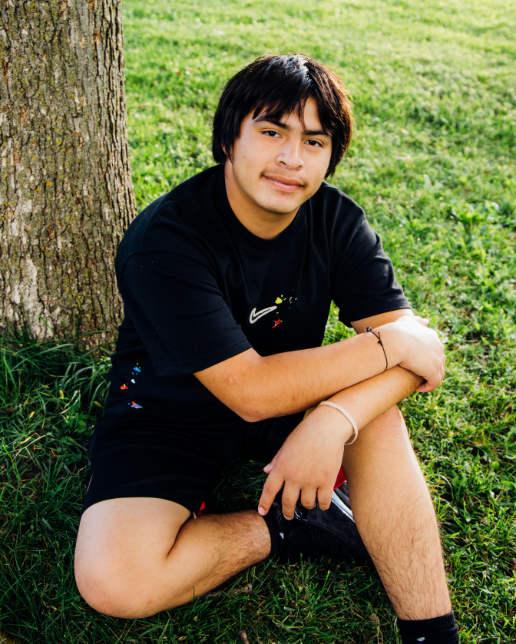 Portrait of teen boy outdoors