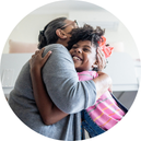 Kinship family hugging