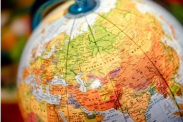 close up of a globe