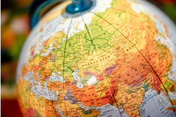 close up of a globe